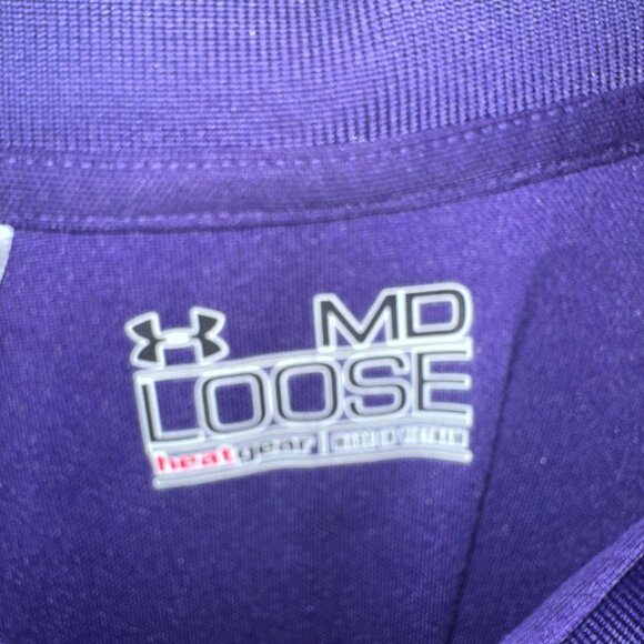 Men's Under Armour St. Thomas Purple Golf Polo - Medium Loose - Heat Gear - Picture 3 of 5